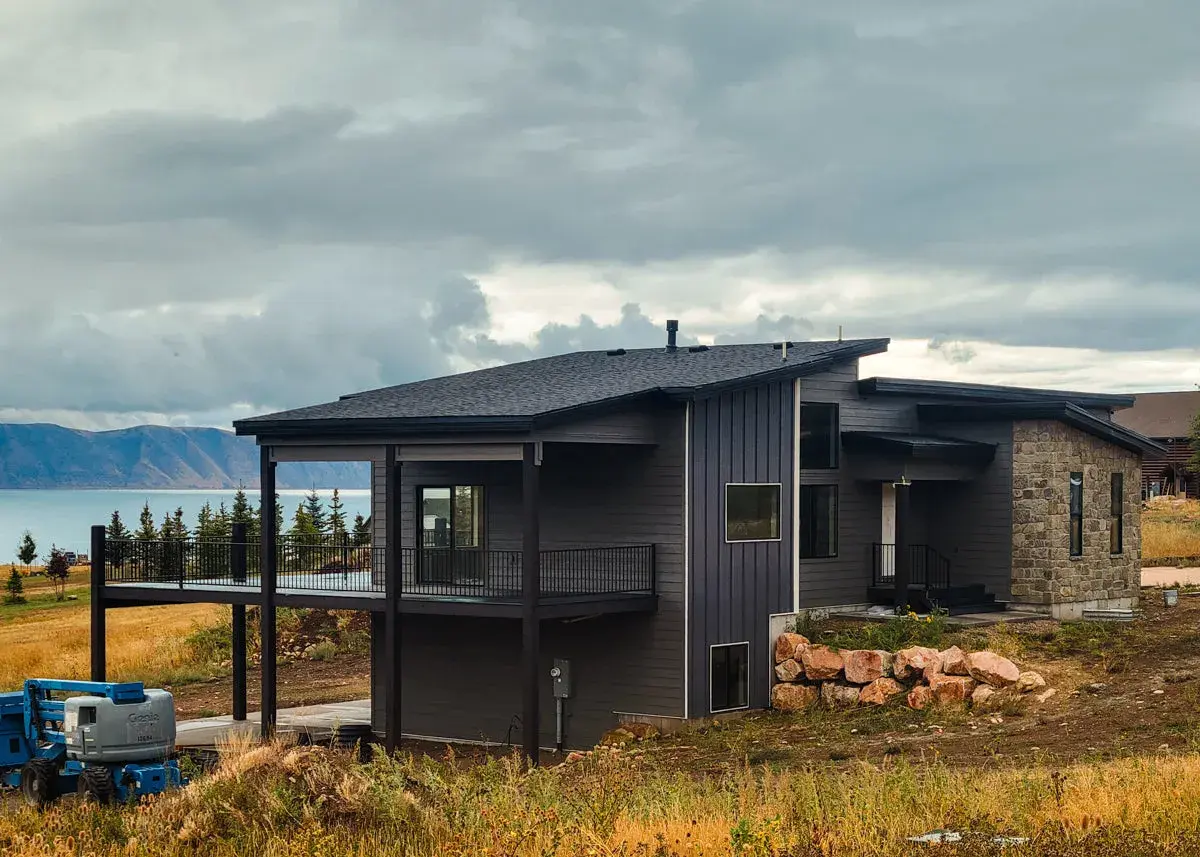 Commanding exterior of a massive luxury custom home built by HRF Customs