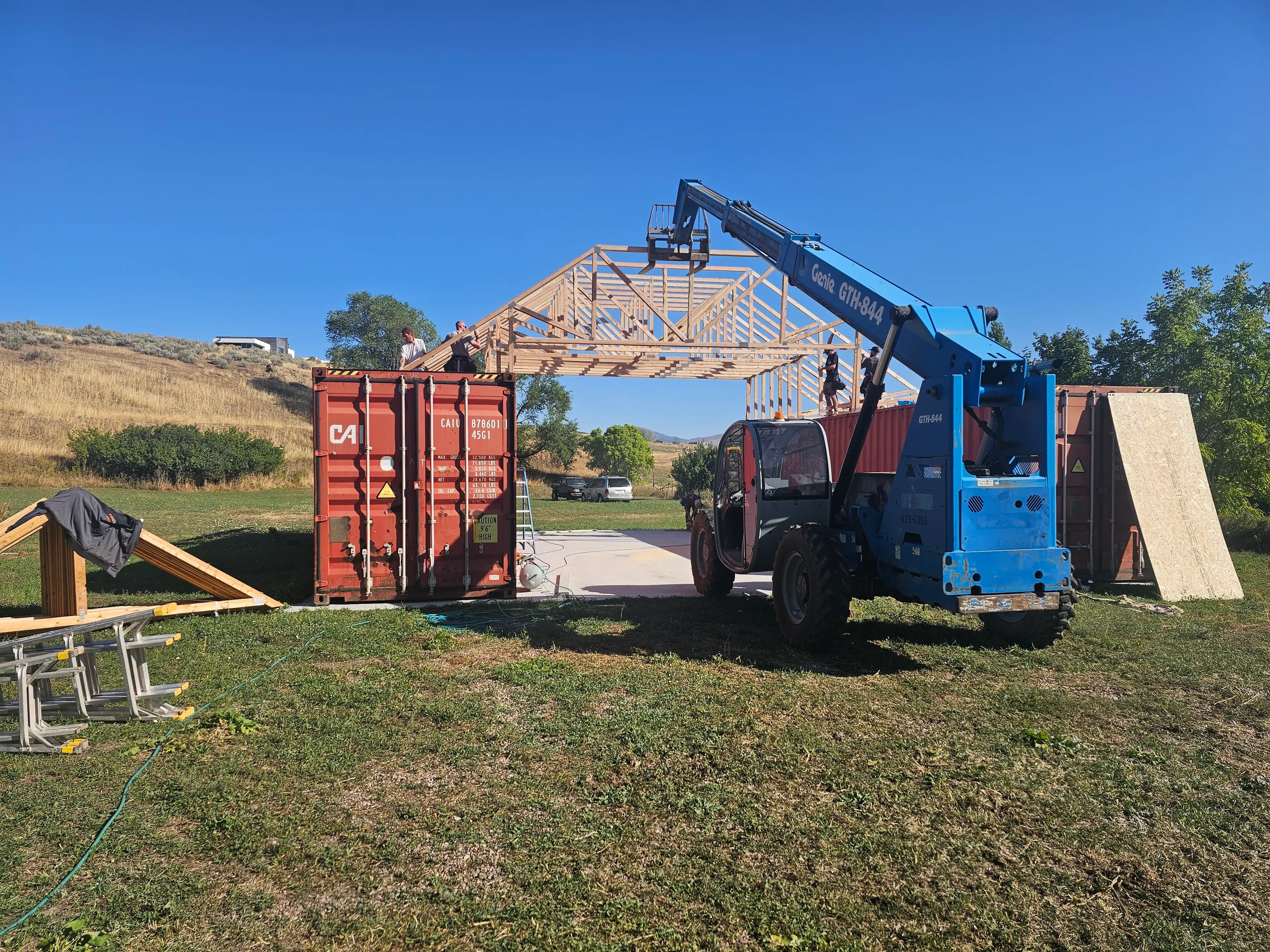 Deep foundation footprint cut into a mountainside