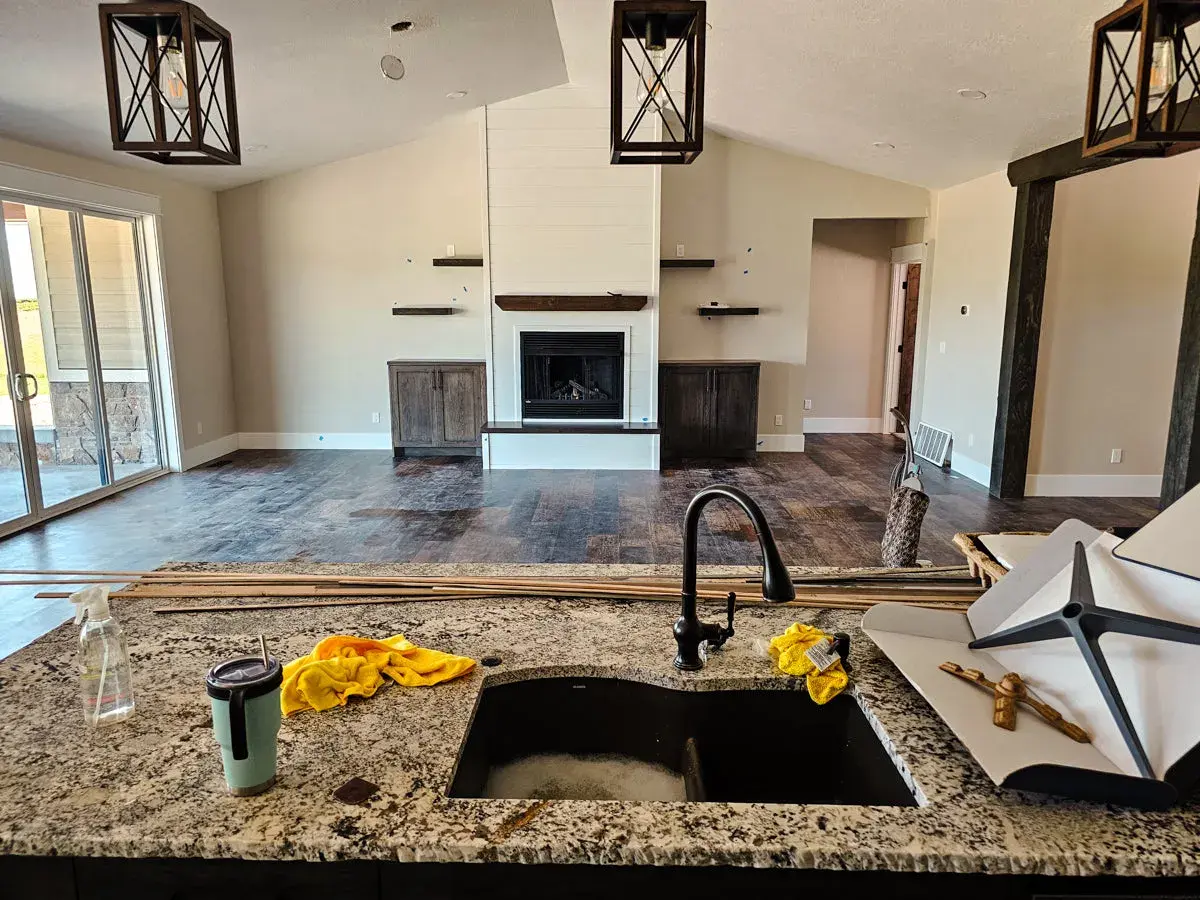 Pristine finished interior of a luxury home showcasing material synergy